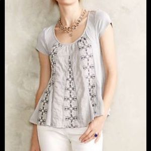 EUC Anthropologie Akemi + Kin Embroidered Noyo Tee